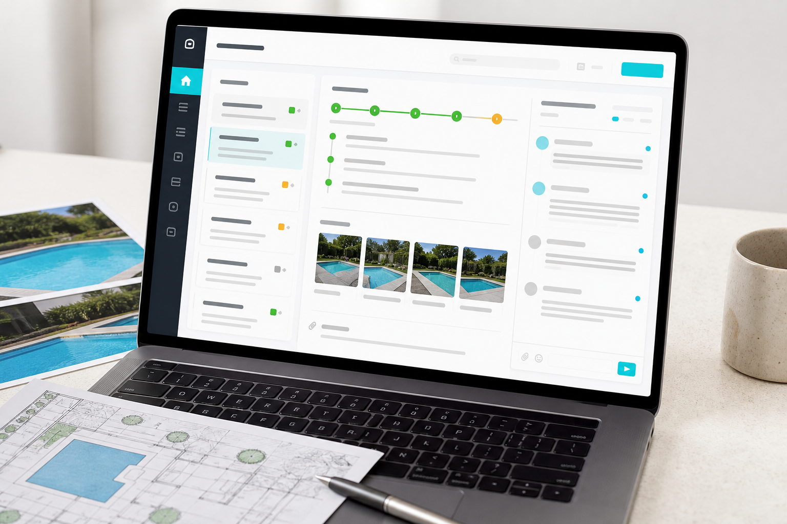 Dashboard showing request status and uploaded photos